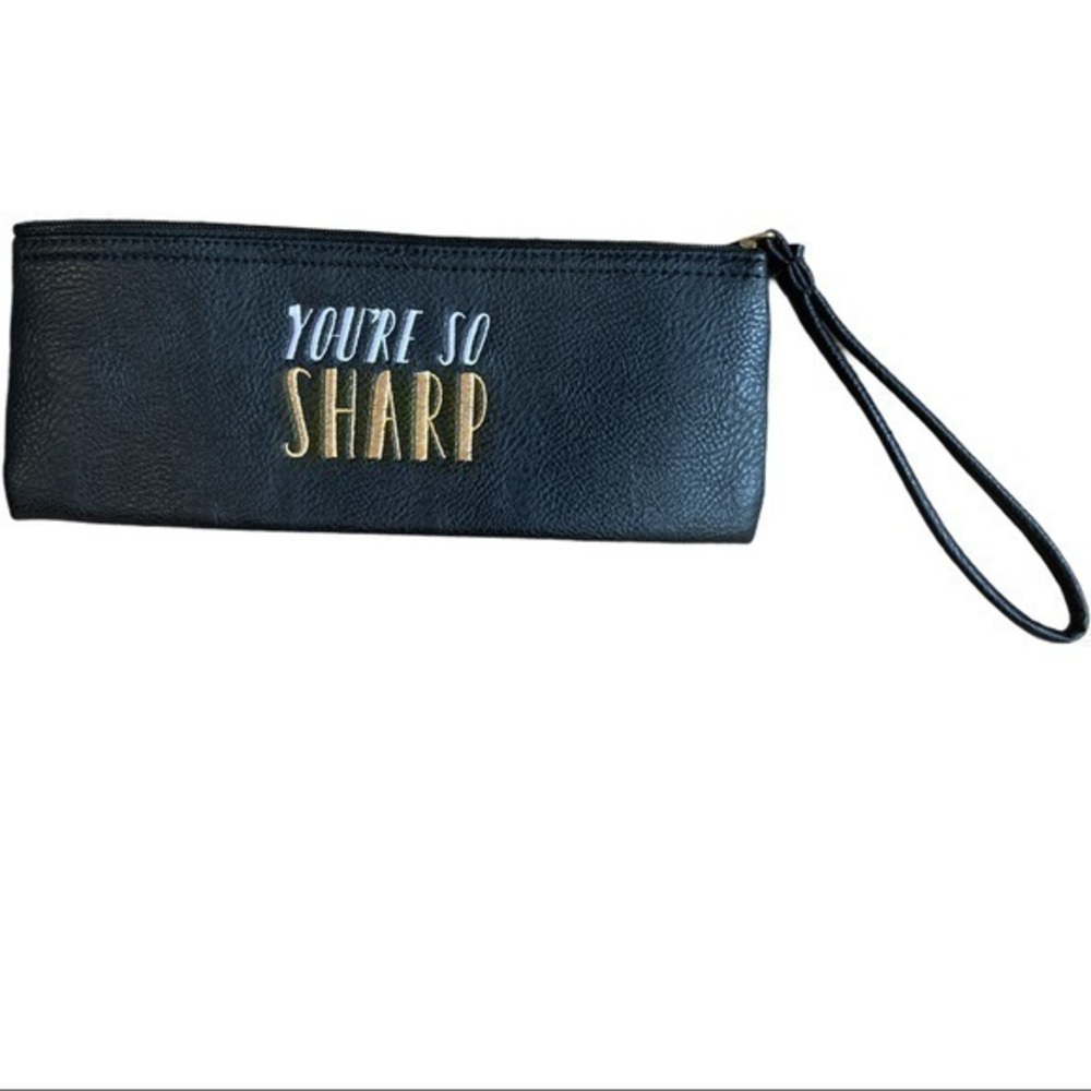 You’re so sharp wristlet Black with white and gold